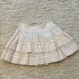 American Eagle Outfitters Light Beige Tiered Mini Skirt